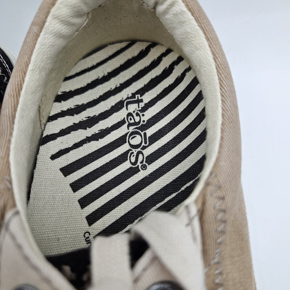 Taos Plim Soul Sneakers Womens Size 8W Black Tan Multi Canvas Lace Up Low Top - Picture 3 of 9